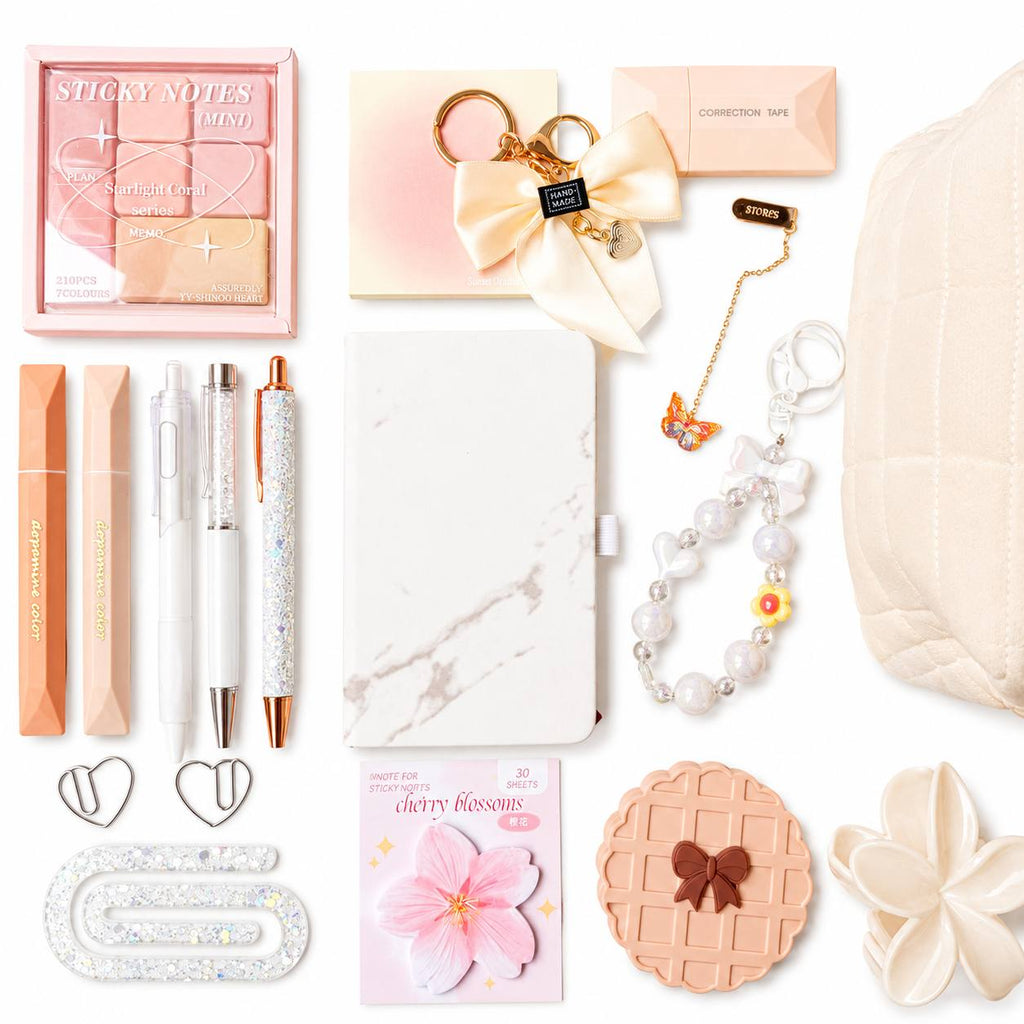 White & Blush Aesthetic Stationery Gift Set