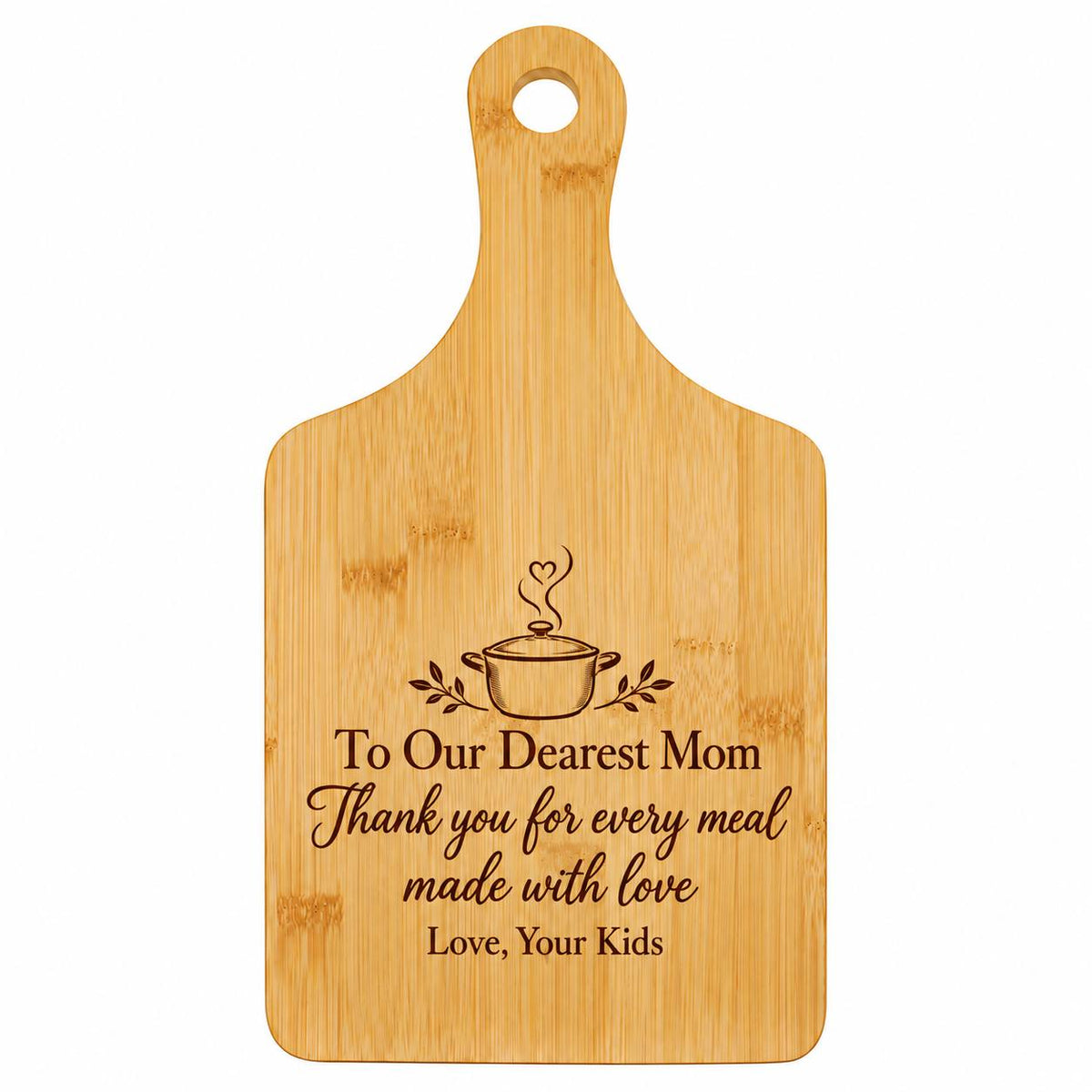 Personalized Bamboo Cutting Board for Mom – Gift from Kids