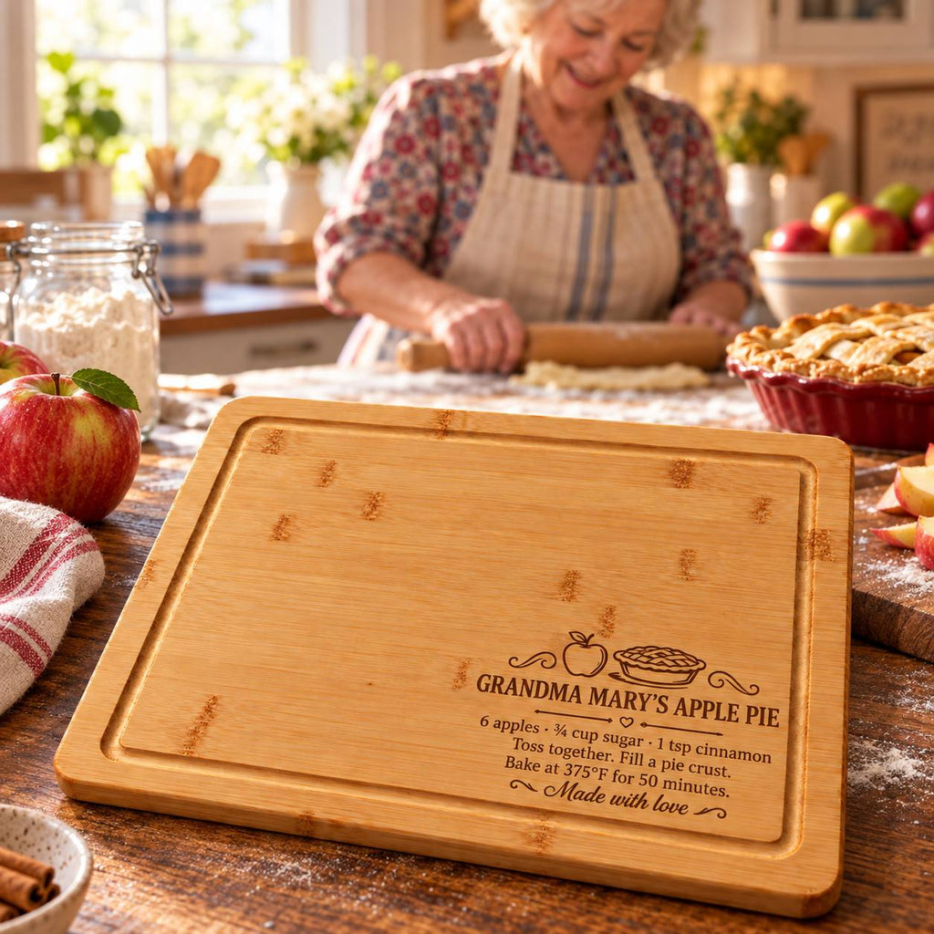 Personalized Grandma’s Apple Pie Recipe Cutting Board