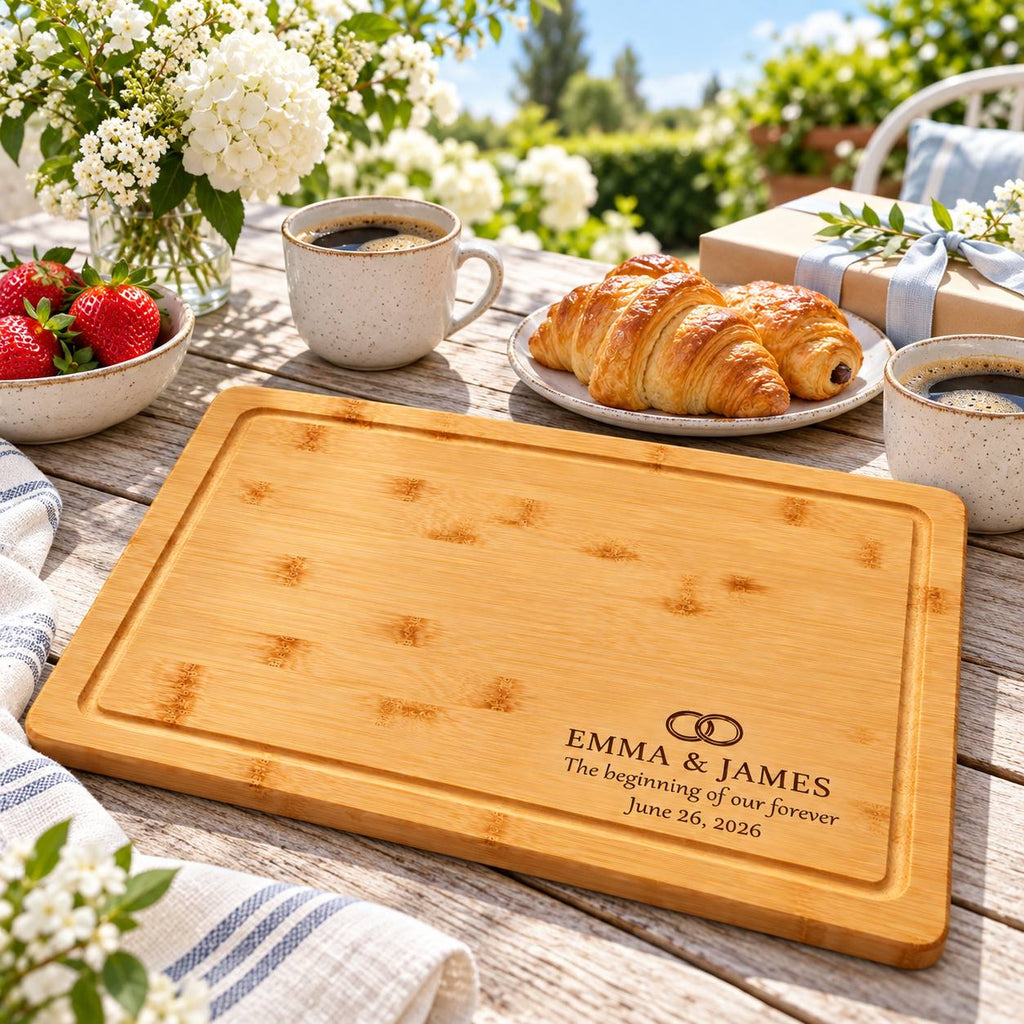 Personalized Wedding Bamboo Cutting Board