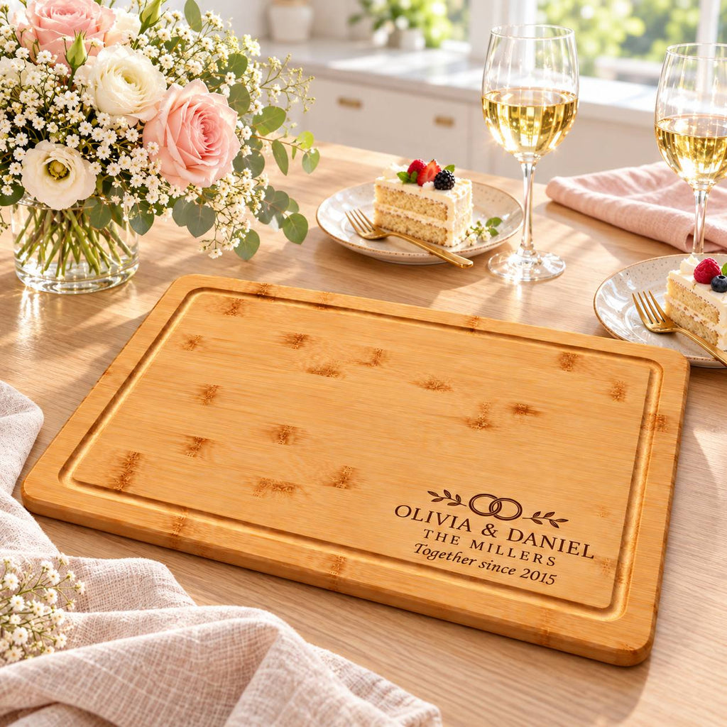 Personalized Anniversary Bamboo Cutting Board