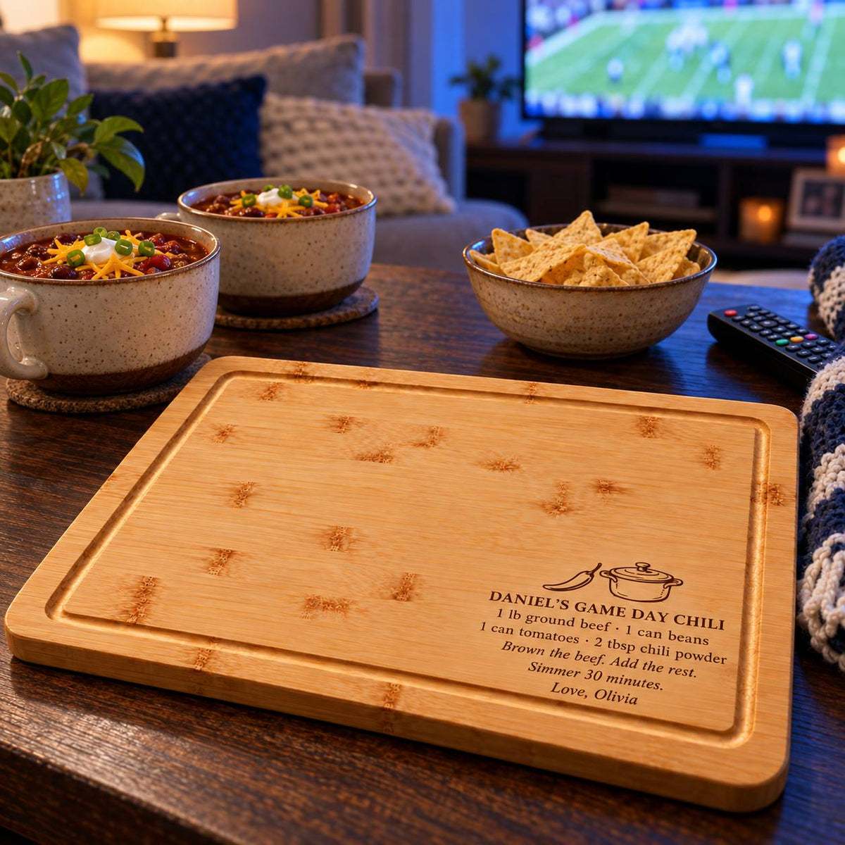 Personalized Chili Recipe Cutting Board for Husband