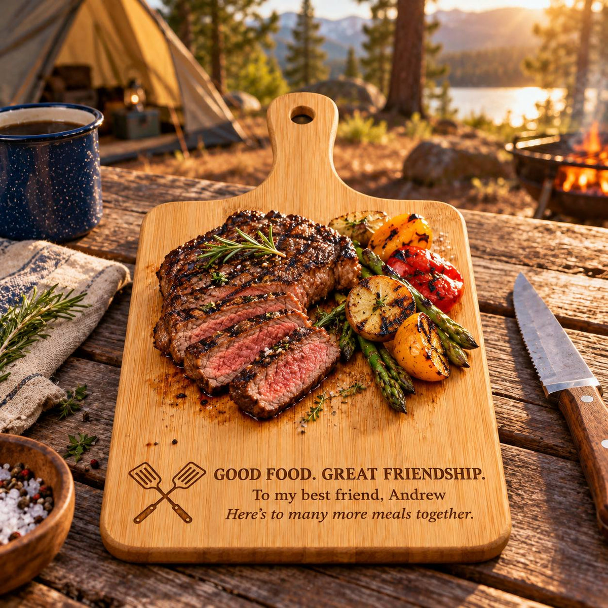 Personalized Bamboo Cutting Board for Best Friend – BBQ Gift