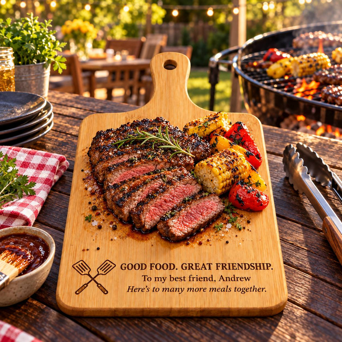 Personalized Bamboo Cutting Board for Best Friend – BBQ Gift