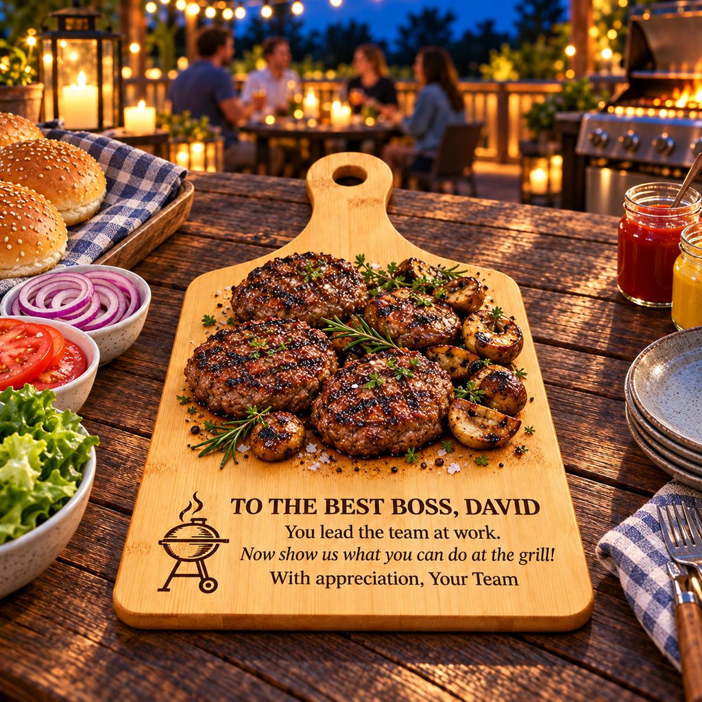 Personalized Cutting Board for Boss – BBQ Gift from the Team