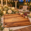 Personalized Acacia Cutting Board for Newlyweds – Wedding Gift with Family Name