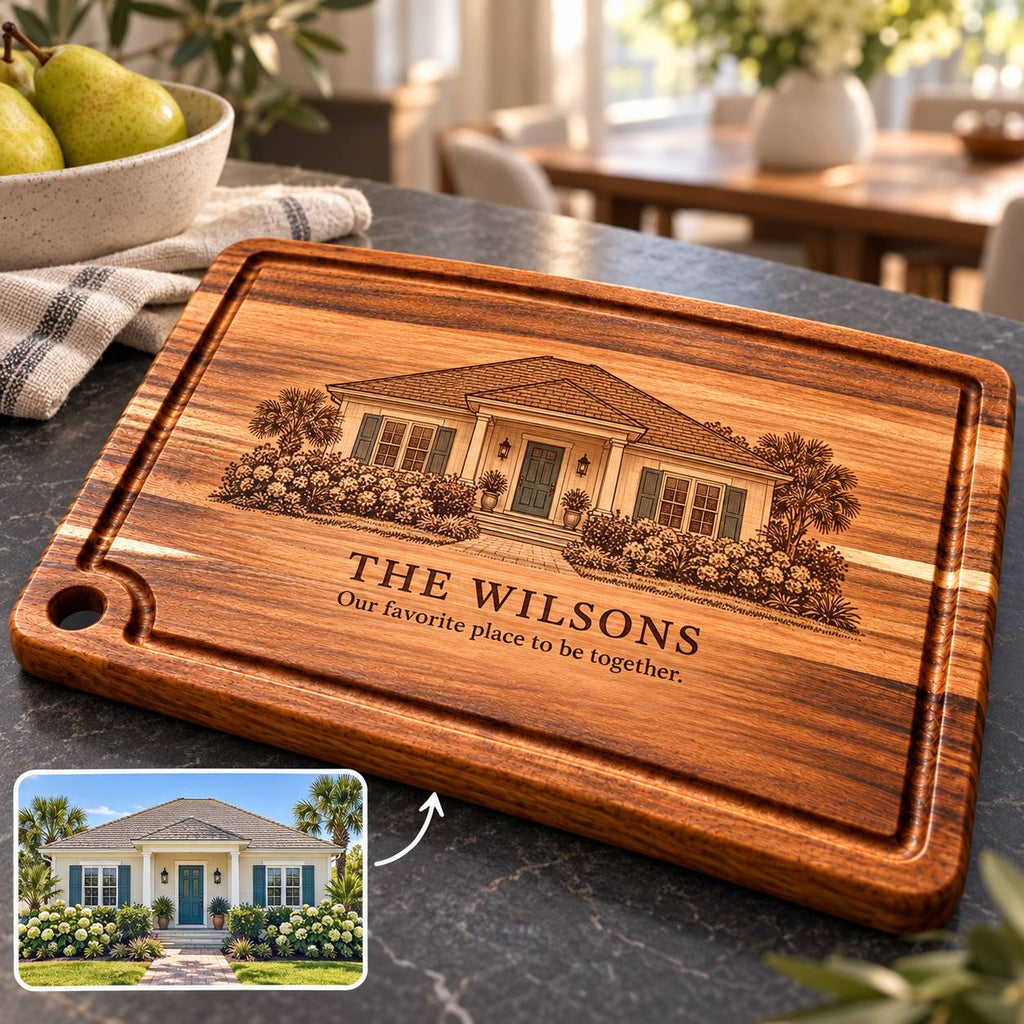 Personalized First Home Cutting Board – Custom Housewarming Gift