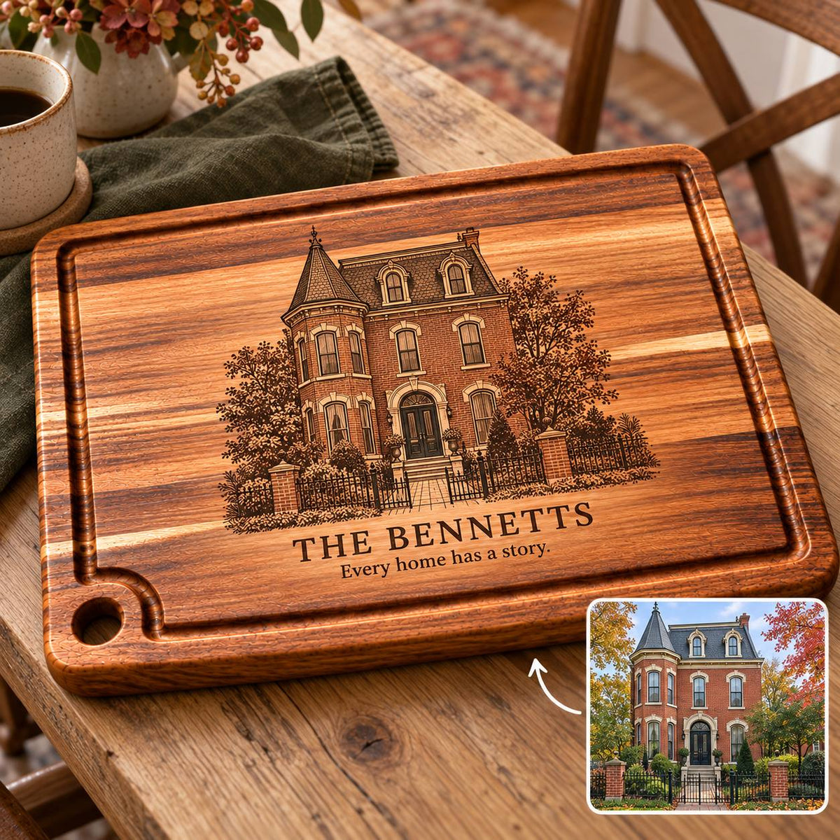 Personalized First Home Cutting Board – Custom Housewarming Gift
