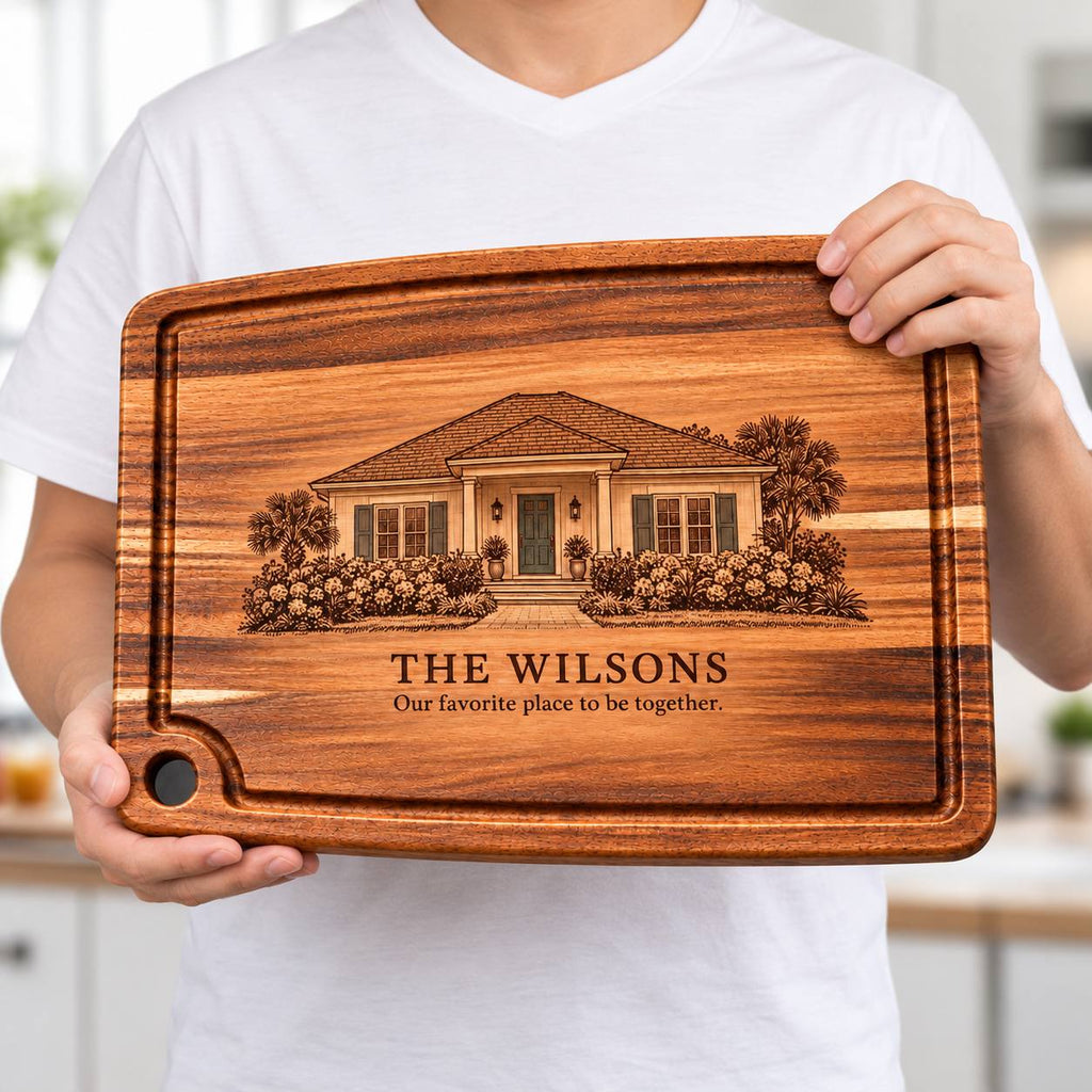Personalized First Home Cutting Board – Custom Housewarming Gift