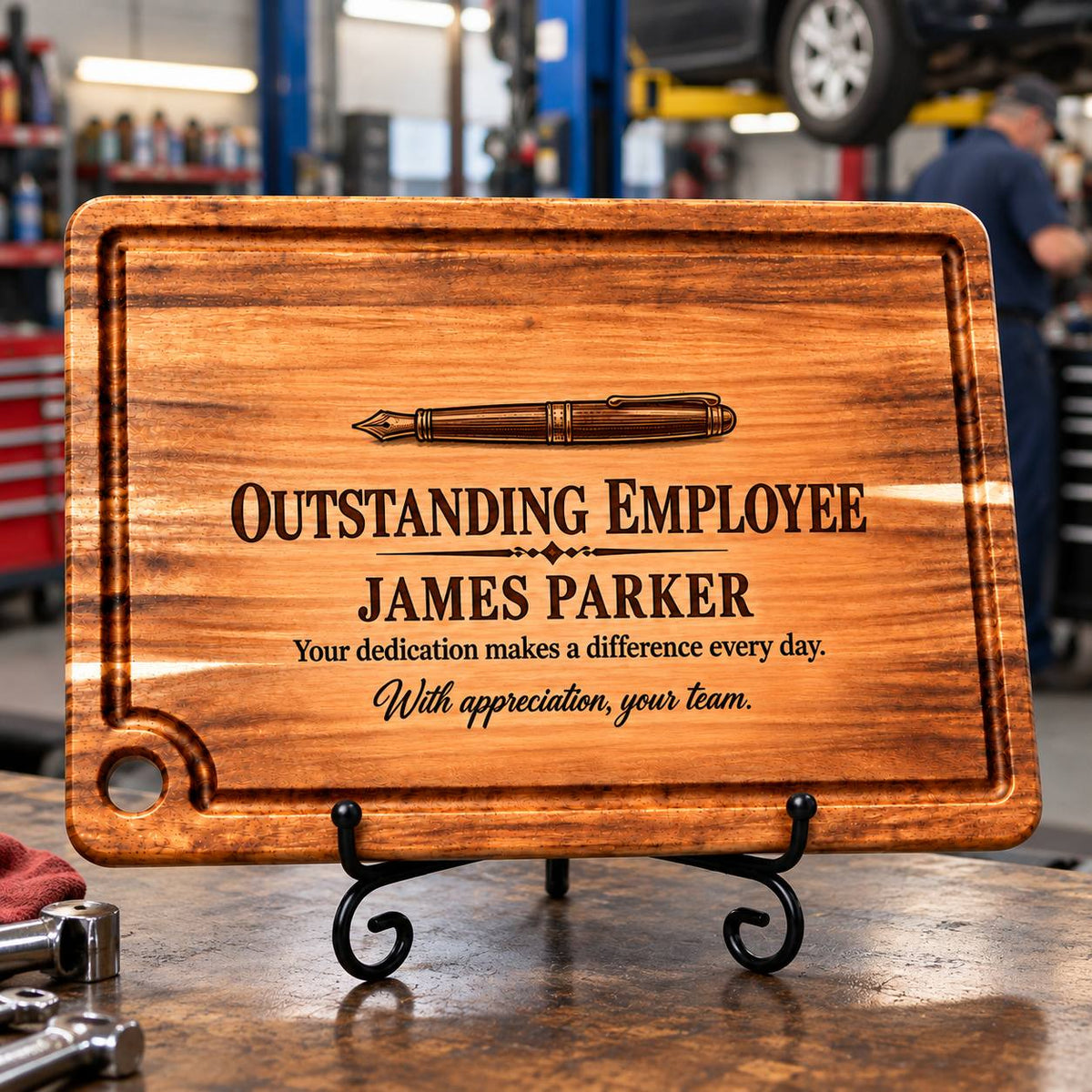 Personalized Outstanding Employee Cutting Board – Custom Employee Appreciation Gift