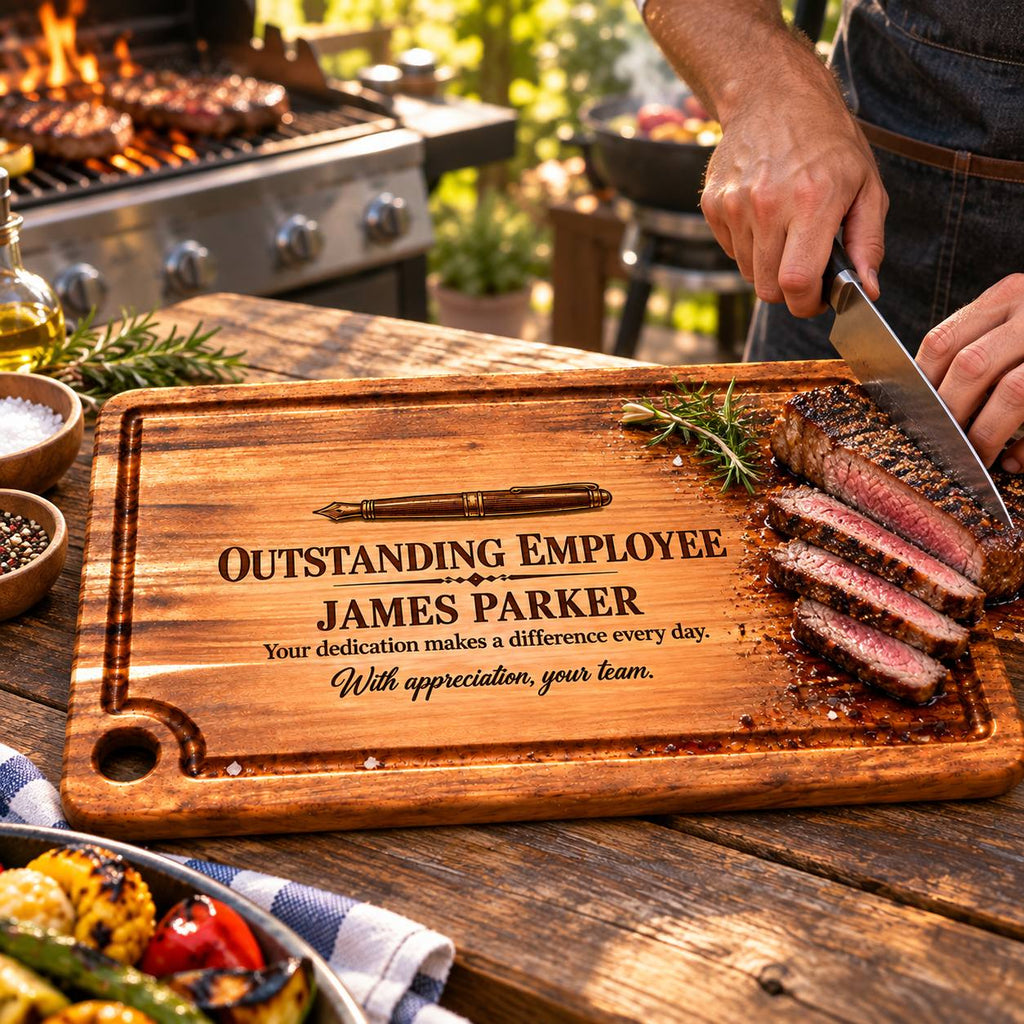 Personalized Outstanding Employee Cutting Board – Custom Employee Appreciation Gift