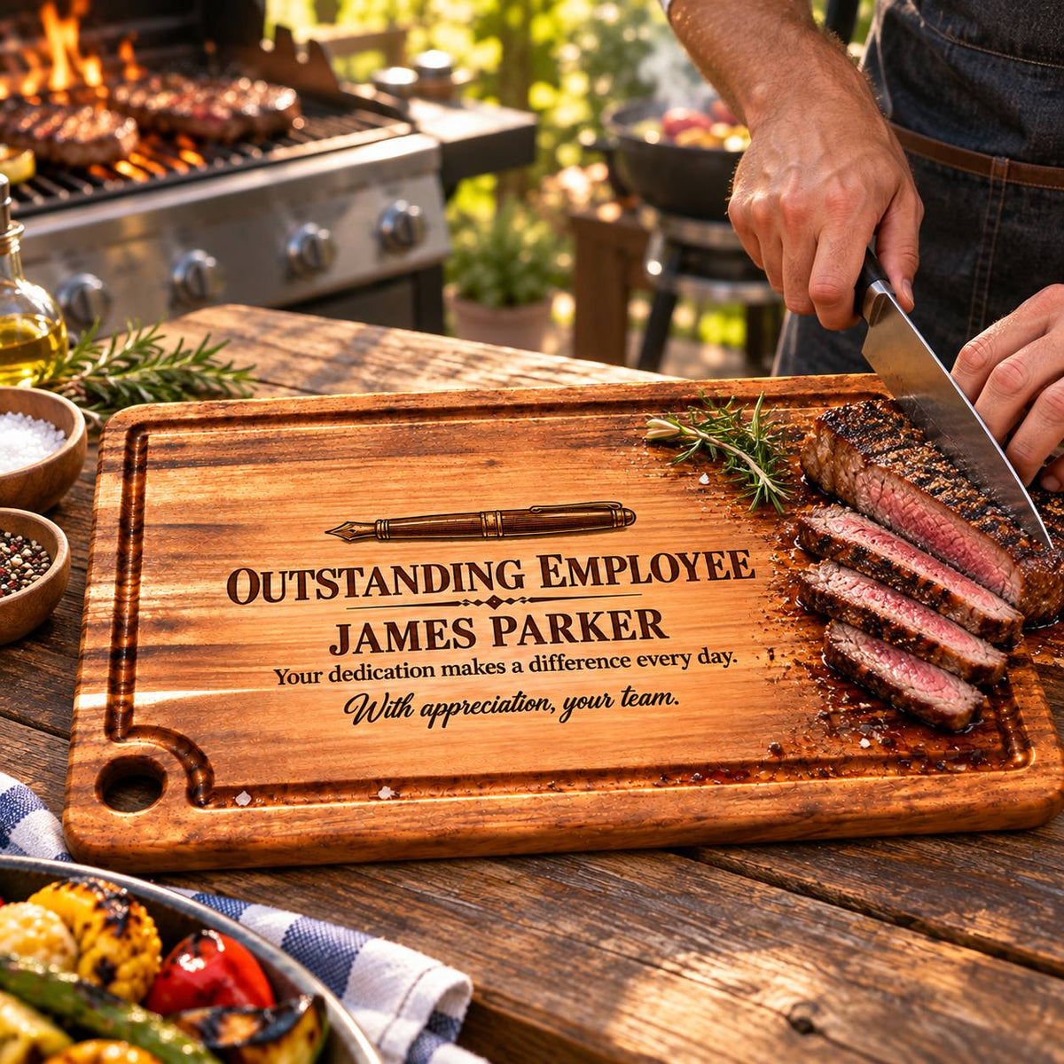 Personalized Outstanding Employee Cutting Board – Custom Employee Appreciation Gift