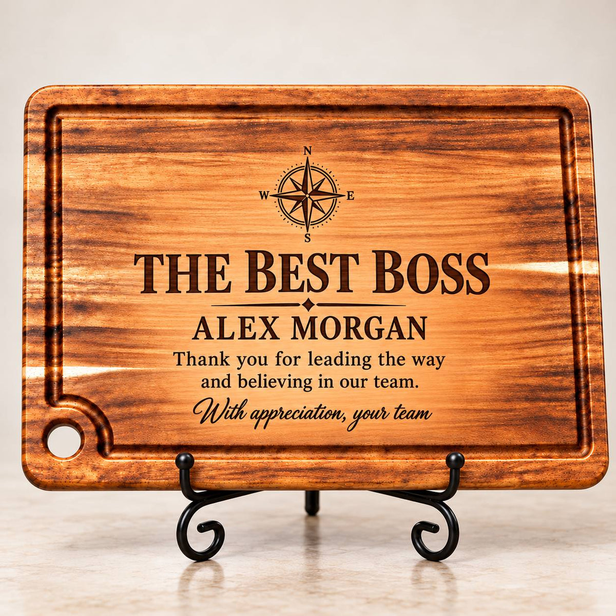 Personalized Best Boss Cutting Board – Custom Gift from the Team