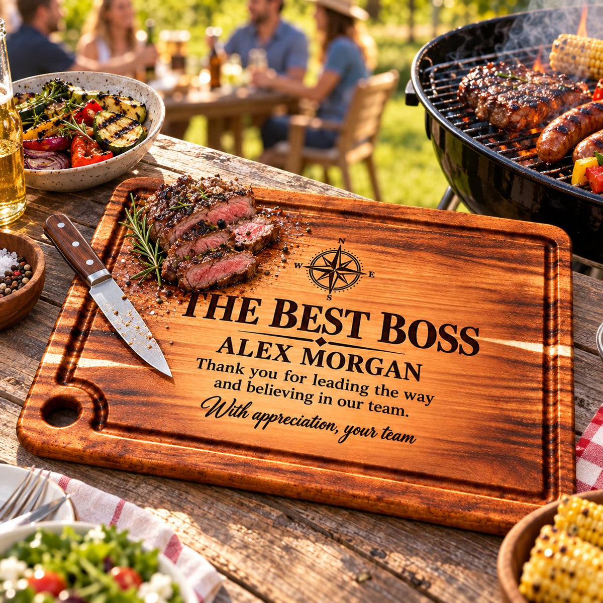 Personalized Best Boss Cutting Board – Custom Gift from the Team