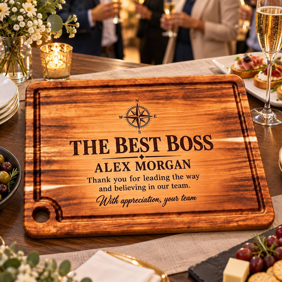 Personalized Best Boss Cutting Board – Custom Gift from the Team
