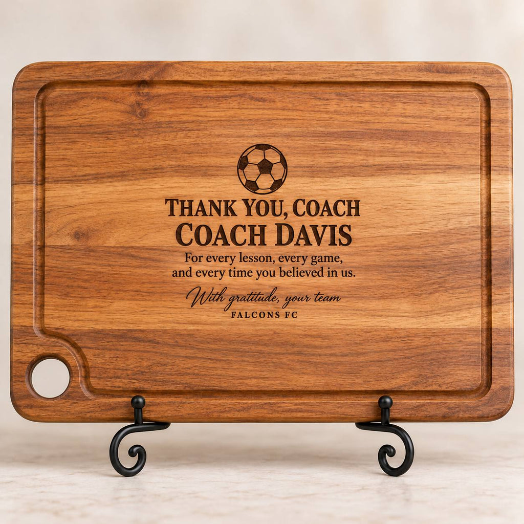 Personalized Soccer Coach Cutting Board – Thank You Gift from the Team