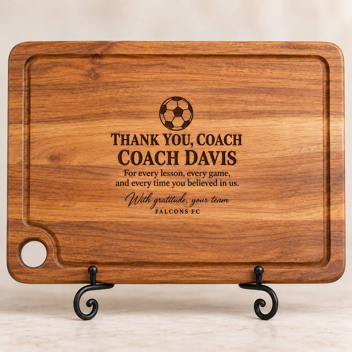 Personalized Soccer Coach Cutting Board – Thank You Gift from the Team