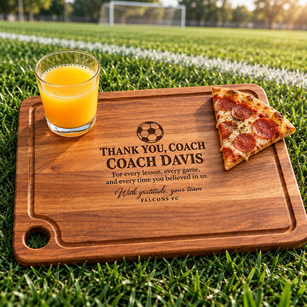 Personalized Soccer Coach Cutting Board – Thank You Gift from the Team
