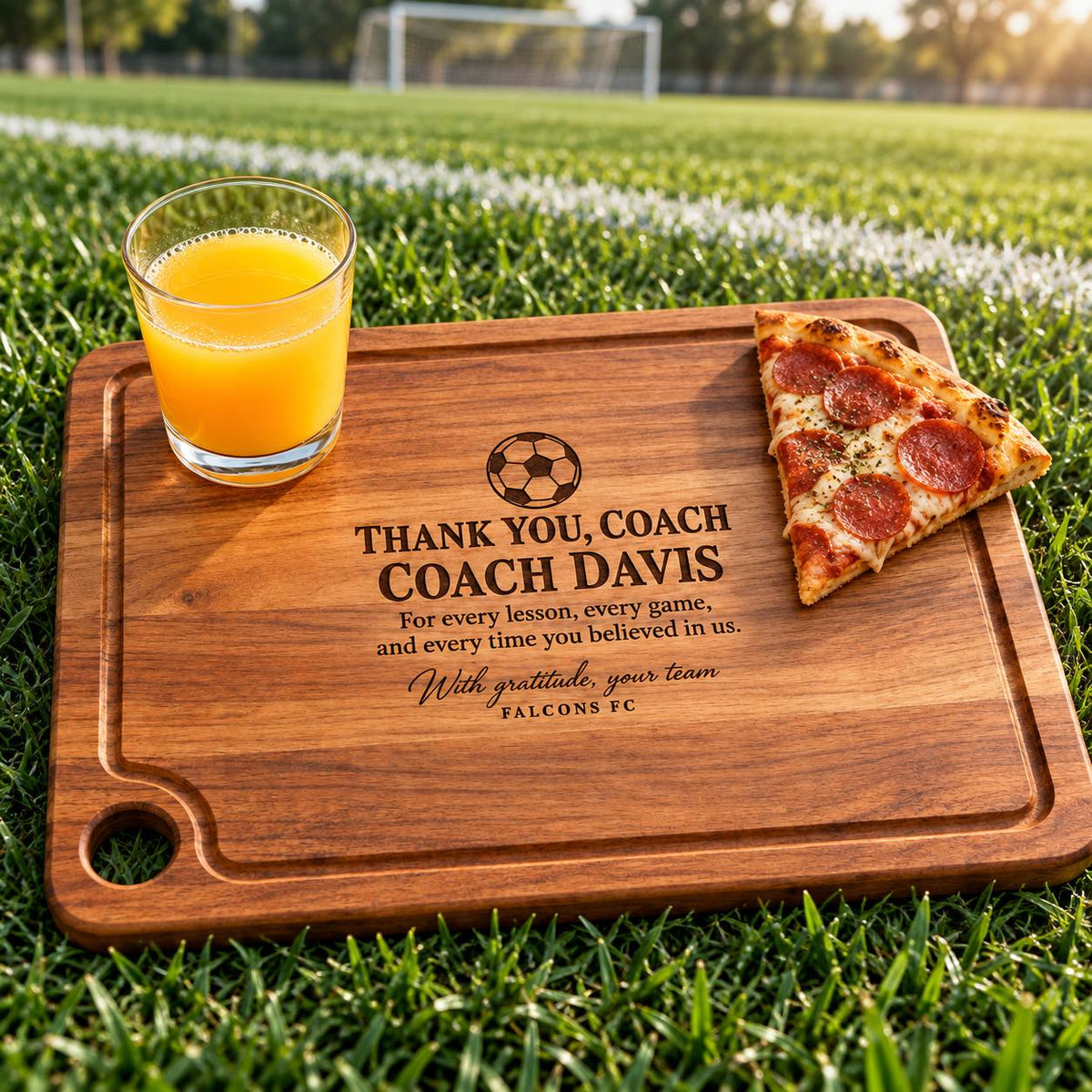 Personalized Soccer Coach Cutting Board – Thank You Gift from the Team