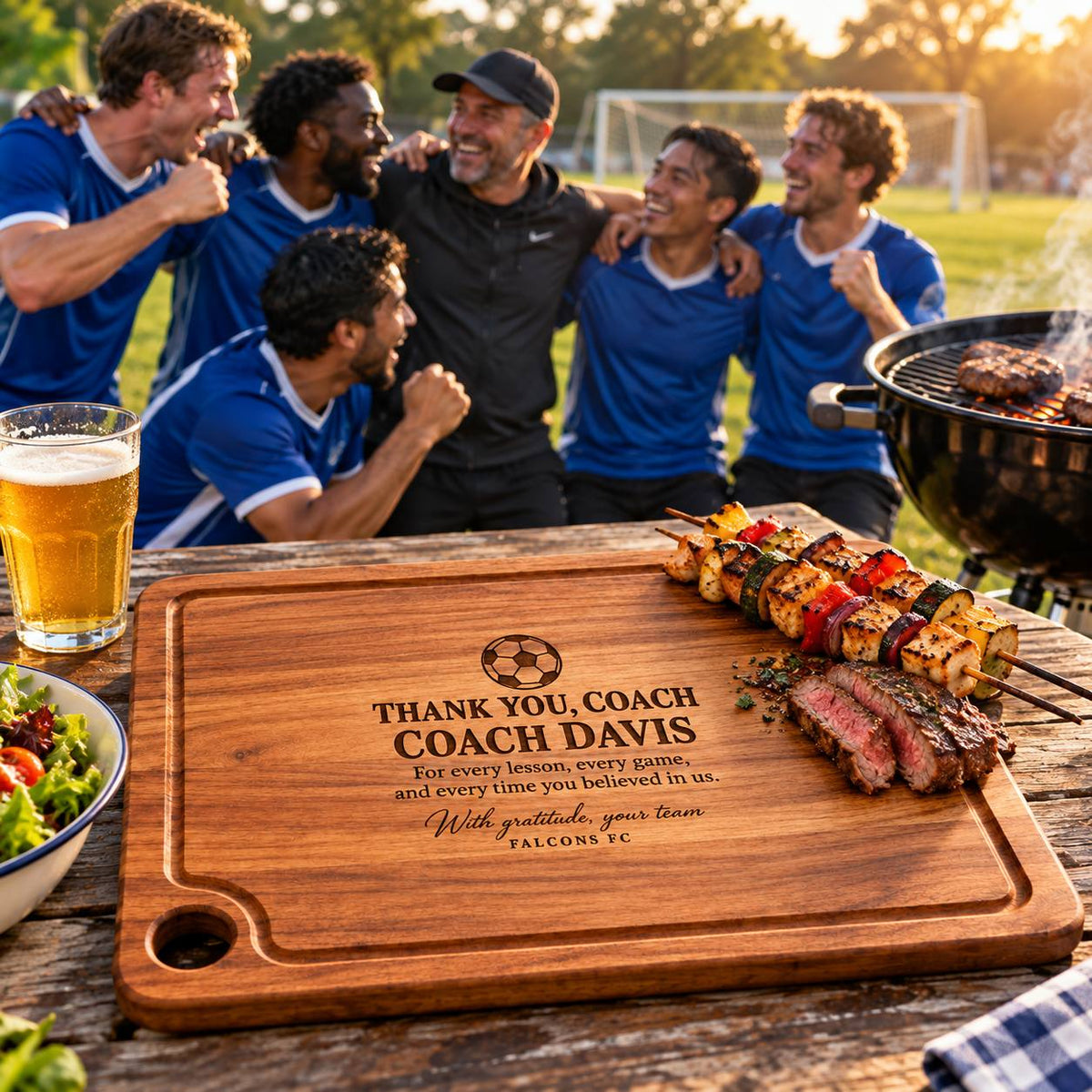 Personalized Soccer Coach Cutting Board – Thank You Gift from the Team