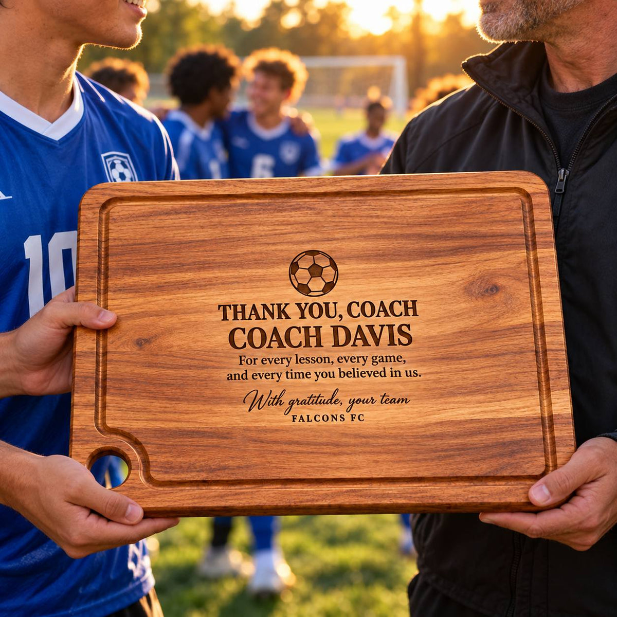 Personalized Soccer Coach Cutting Board – Thank You Gift from the Team