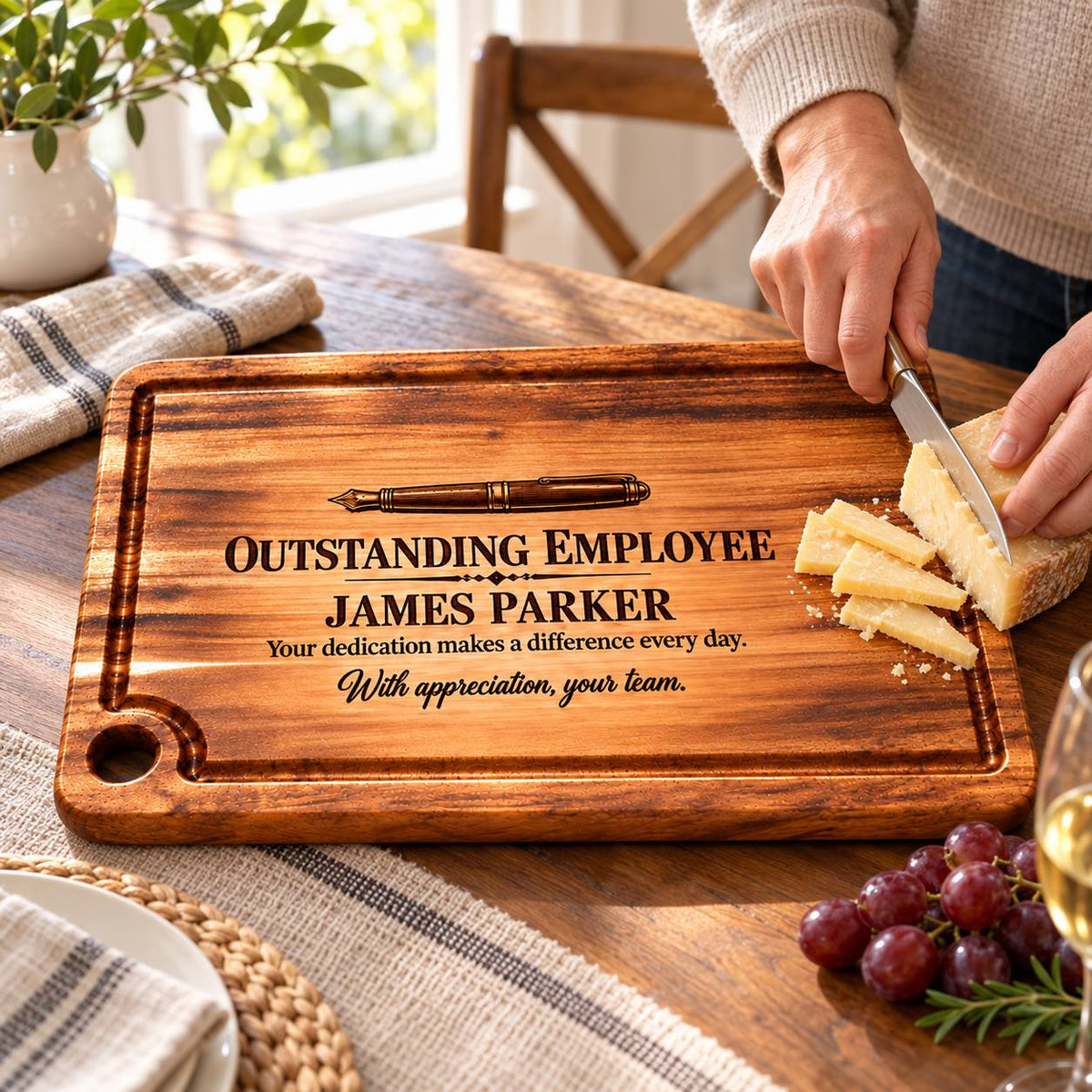 Personalized Outstanding Employee Cutting Board – Custom Employee Appreciation Gift