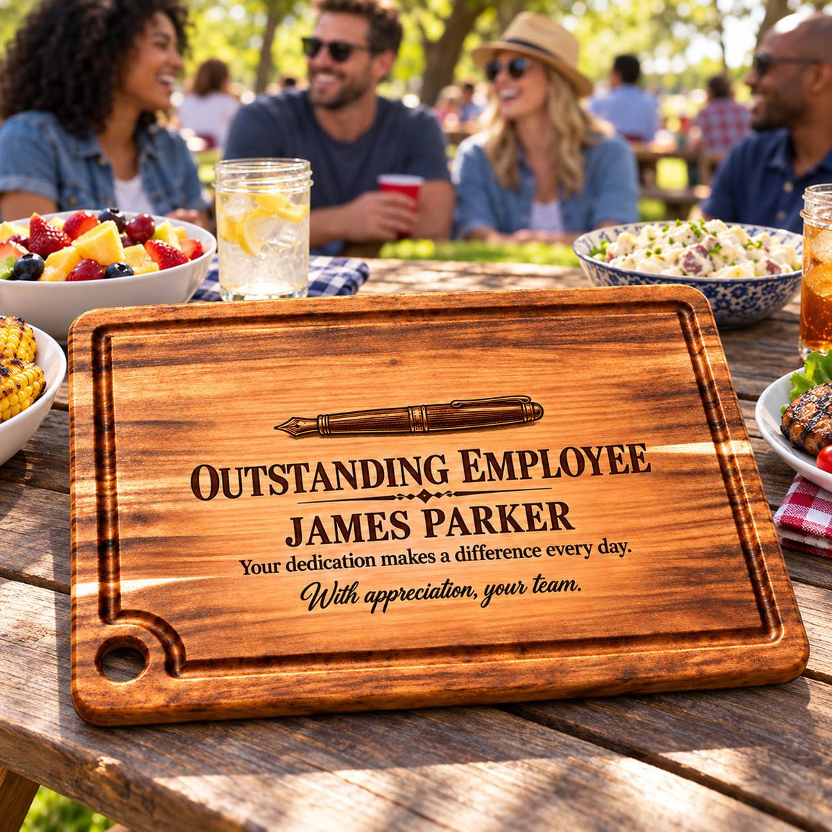Personalized Outstanding Employee Cutting Board – Custom Employee Appreciation Gift
