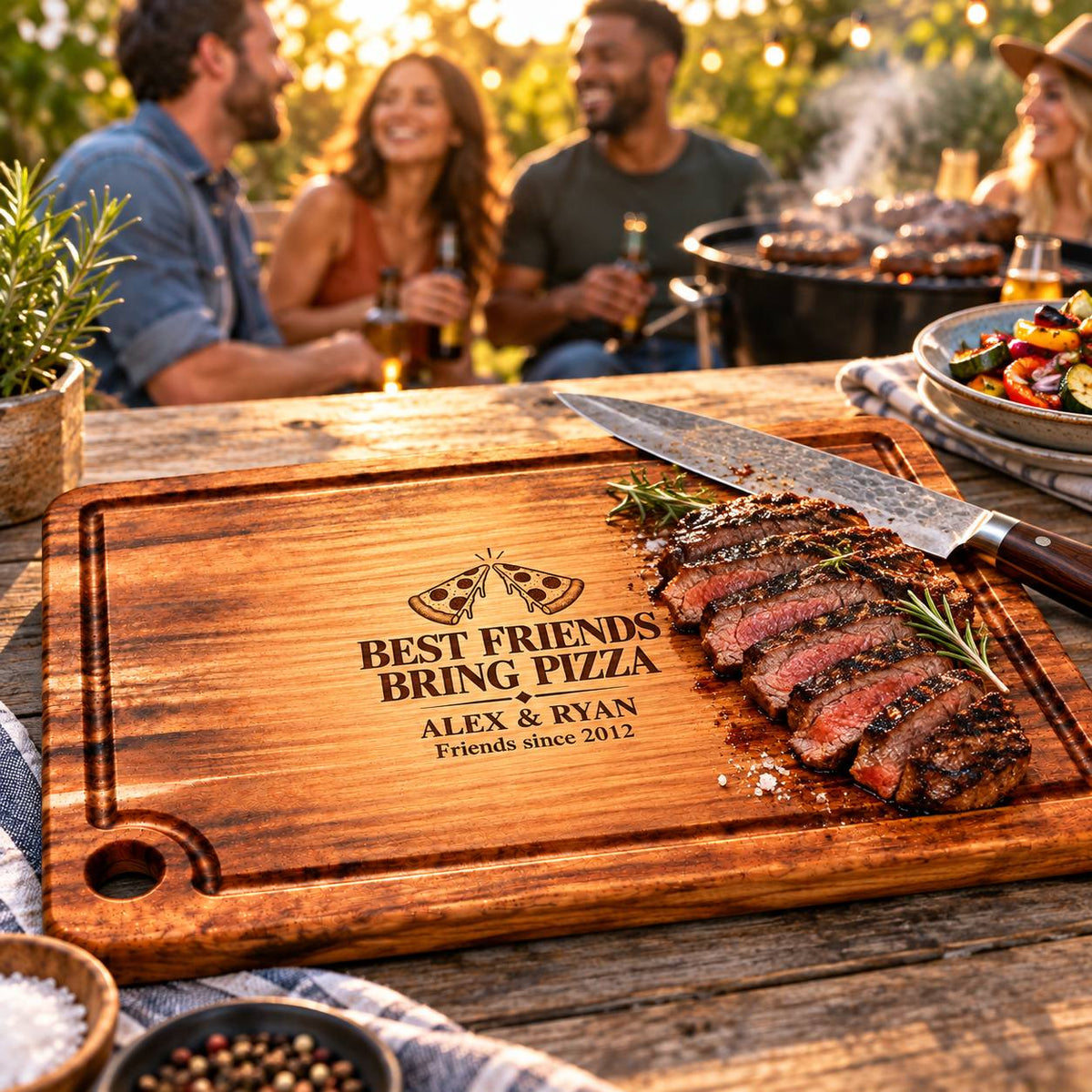 Personalized Best Friends Cutting Board – Custom Friendship Gift