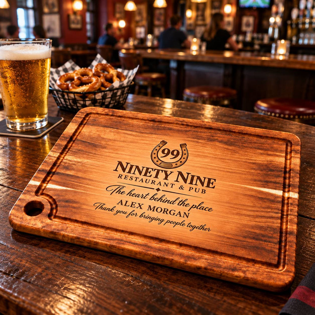 Personalized Ninety Nine Pub Cutting Board – Custom Gift for a Restaurant OwnerPersonalized Ninety Nine Pub Cutting Board – Custom Gift for a Restaurant Owner