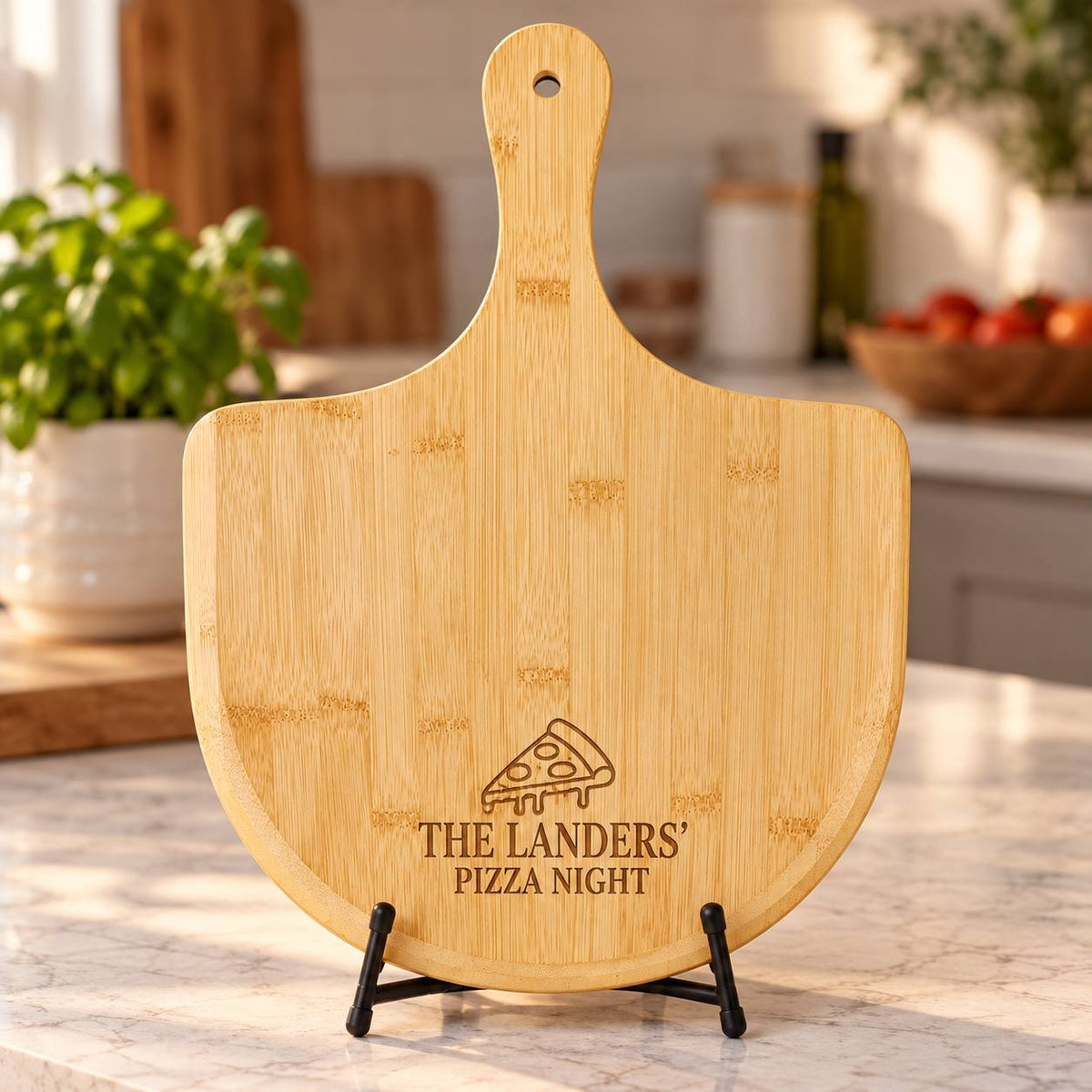 Personalized Family Pizza Board – Custom Bamboo Pizza Night Gift