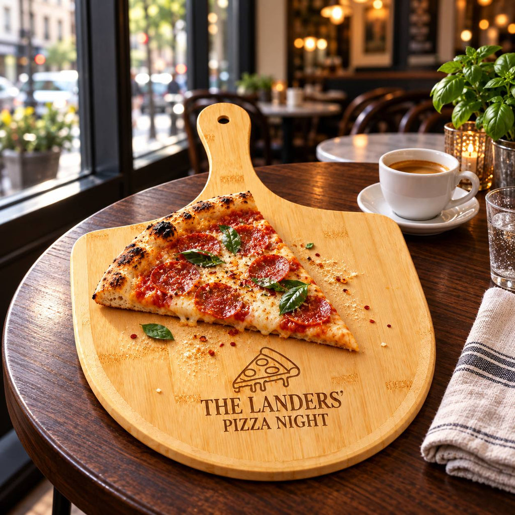 Personalized Family Pizza Board – Custom Bamboo Pizza Night Gift