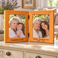 Personalized Grandma & Granddaughter Double Photo Frame – Then &Now Gift