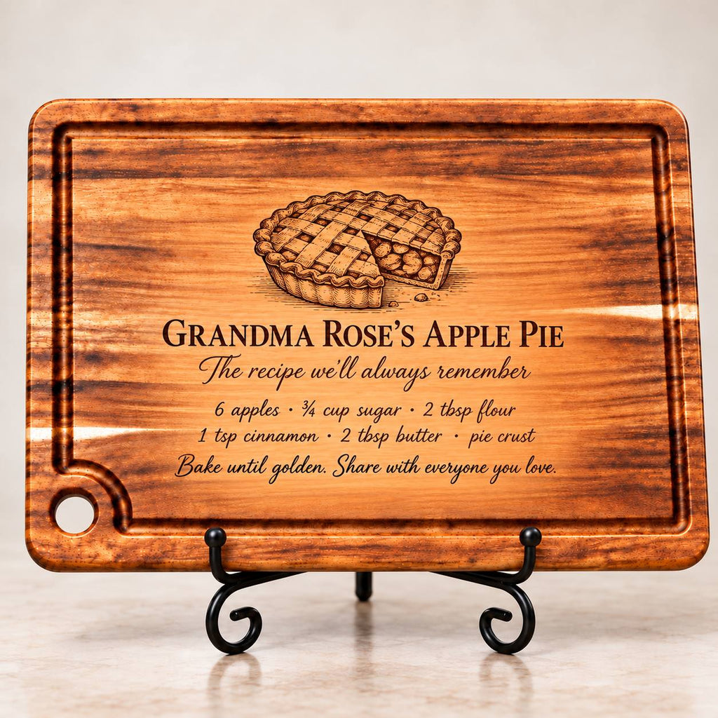 Personalized Grandma’s Apple Pie Cutting Board – Custom Recipe Gift