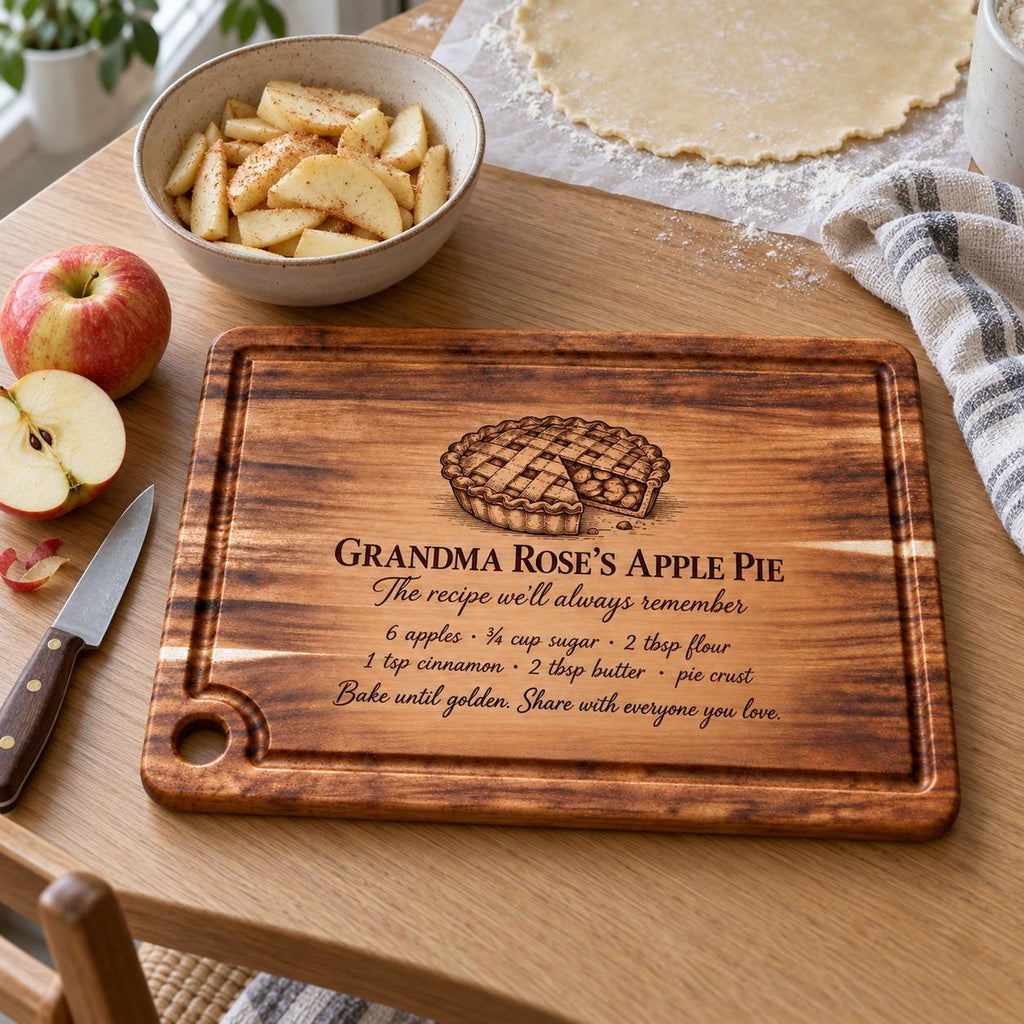 Personalized Grandma’s Apple Pie Cutting Board – Custom Recipe Gift