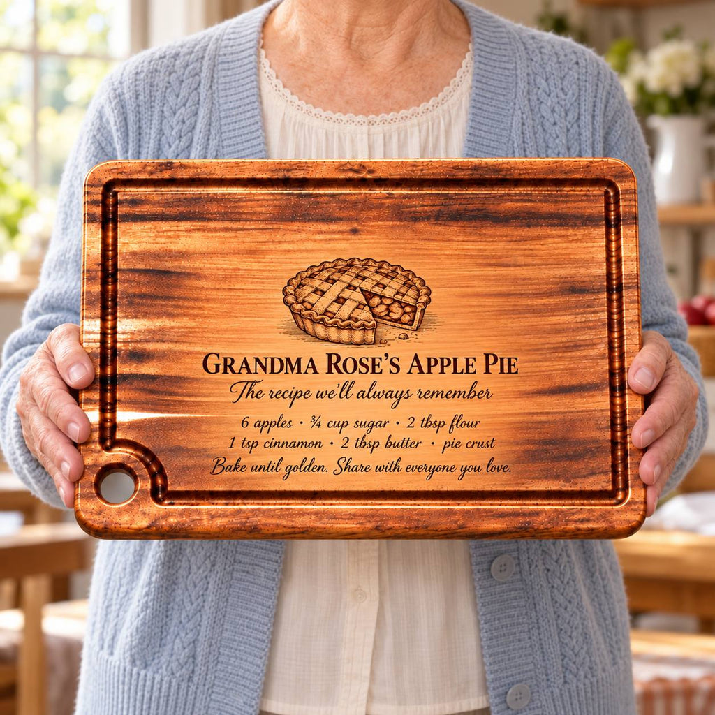 Personalized Grandma’s Apple Pie Cutting Board – Custom Recipe Gift