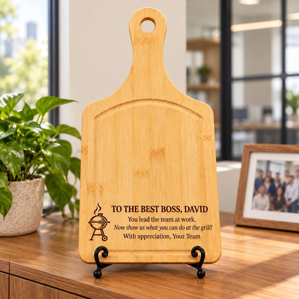 Personalized Cutting Board for Boss – BBQ Gift from the Team