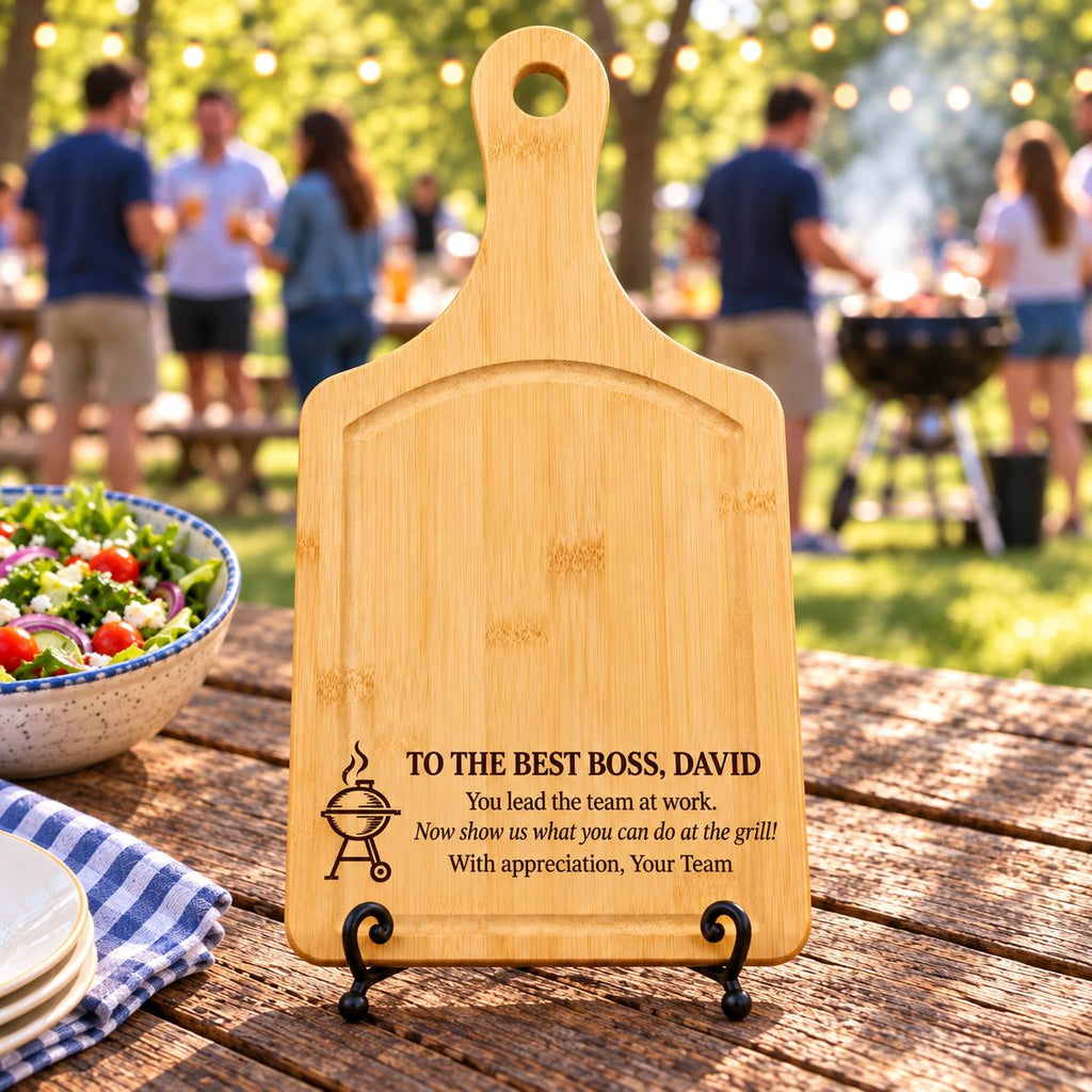 Personalized Cutting Board for Boss – BBQ Gift from the Team