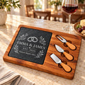 Personalized Wedding Cheese Board with 3 Tools