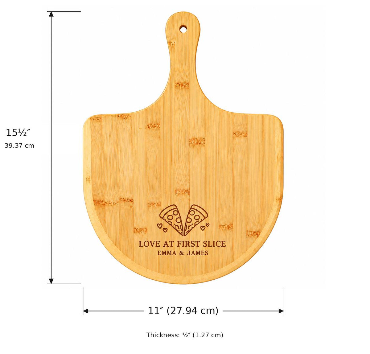 Personalized Love at First Slice Pizza Board –Custom Gift for Couples