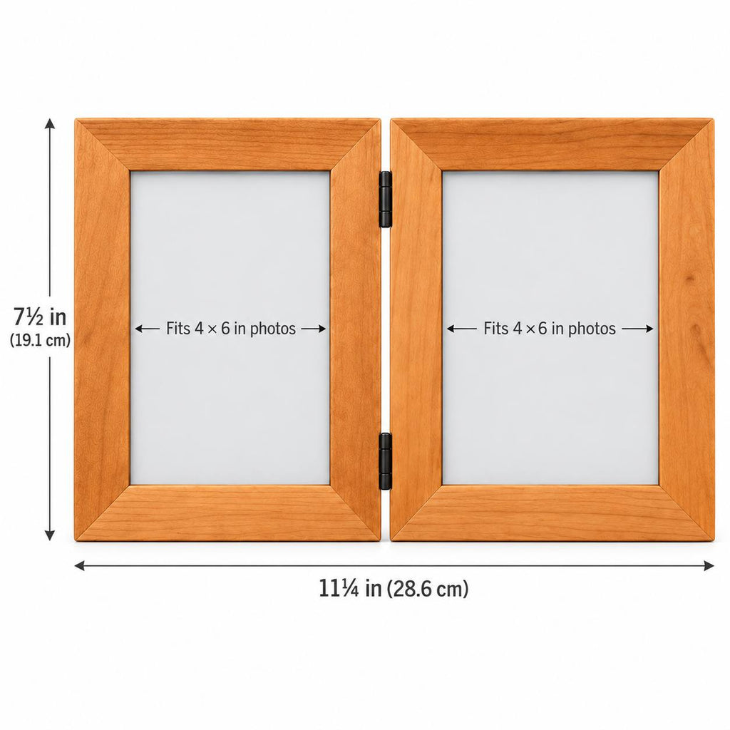 Personalized Parents & Child Double Photo Frame – Then &Now Family Gift