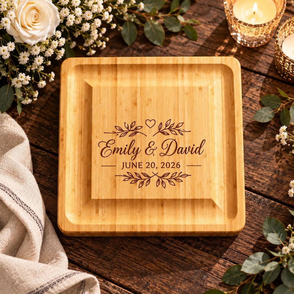 Personalized Wedding Cheese Board Set – Custom Engraved Wedding Gift for Couples