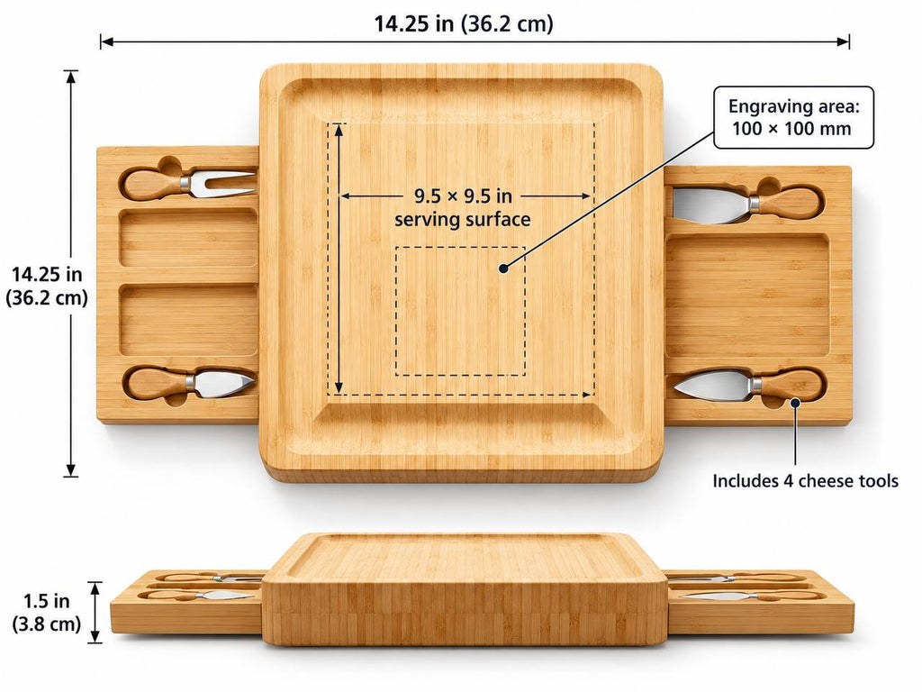 Personalized 27th Wedding Anniversary Cheese Board Set – Custom Engraved Anniversary Gift for Couples