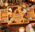 Personalized Christmas Family Cheese Board Set – Custom Engraved Christmas Gift for Family