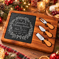 Personalized Grandma’s Christmas Kitchen Slate Cheese Board Set – Custom Christmas Gift from Grandkids
