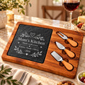 Personalized Mom’s Kitchen Slate Cheese Board Set – Custom Engraved Gift for Mom