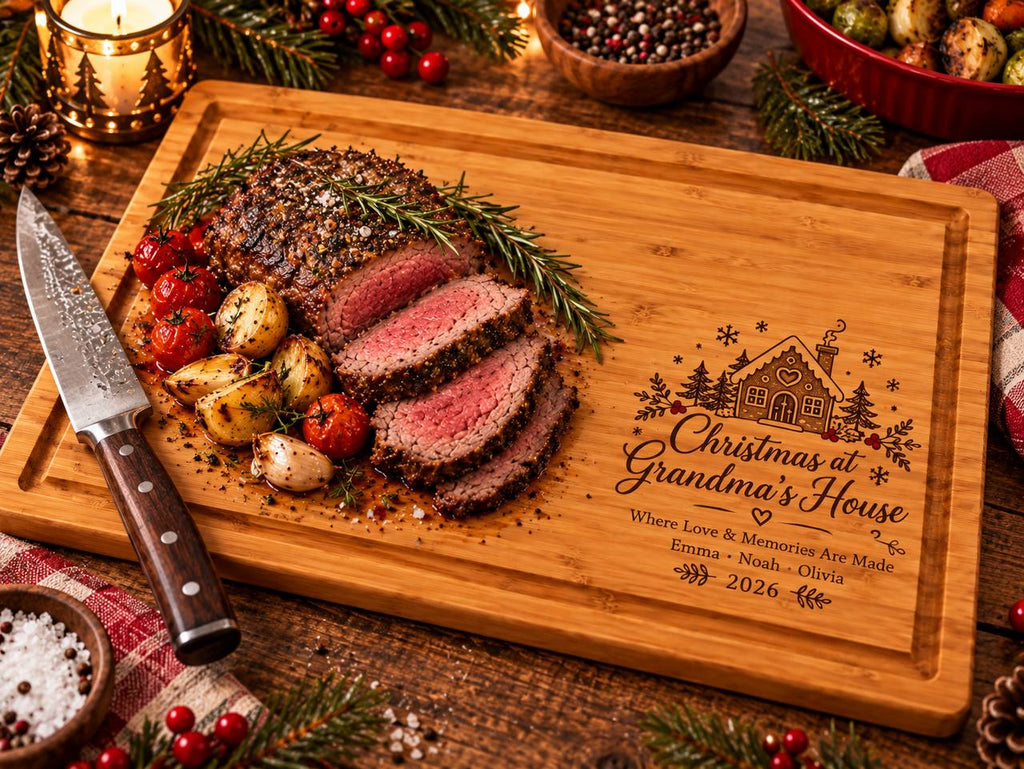 Personalized Christmas at Grandma’s House Cutting Board – Custom Christmas Gift for Grandma