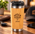 Personalized Bamboo Tumbler for Husband – 15 oz Custom Engraved Gift for Him