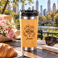 Personalized Best Mom Ever Bamboo Tumbler – 15 oz Custom Engraved Gift for Mom