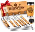 Personalized Grandpa BBQ Gift Set – Engraved Grill Tools & Bamboo Tumbler