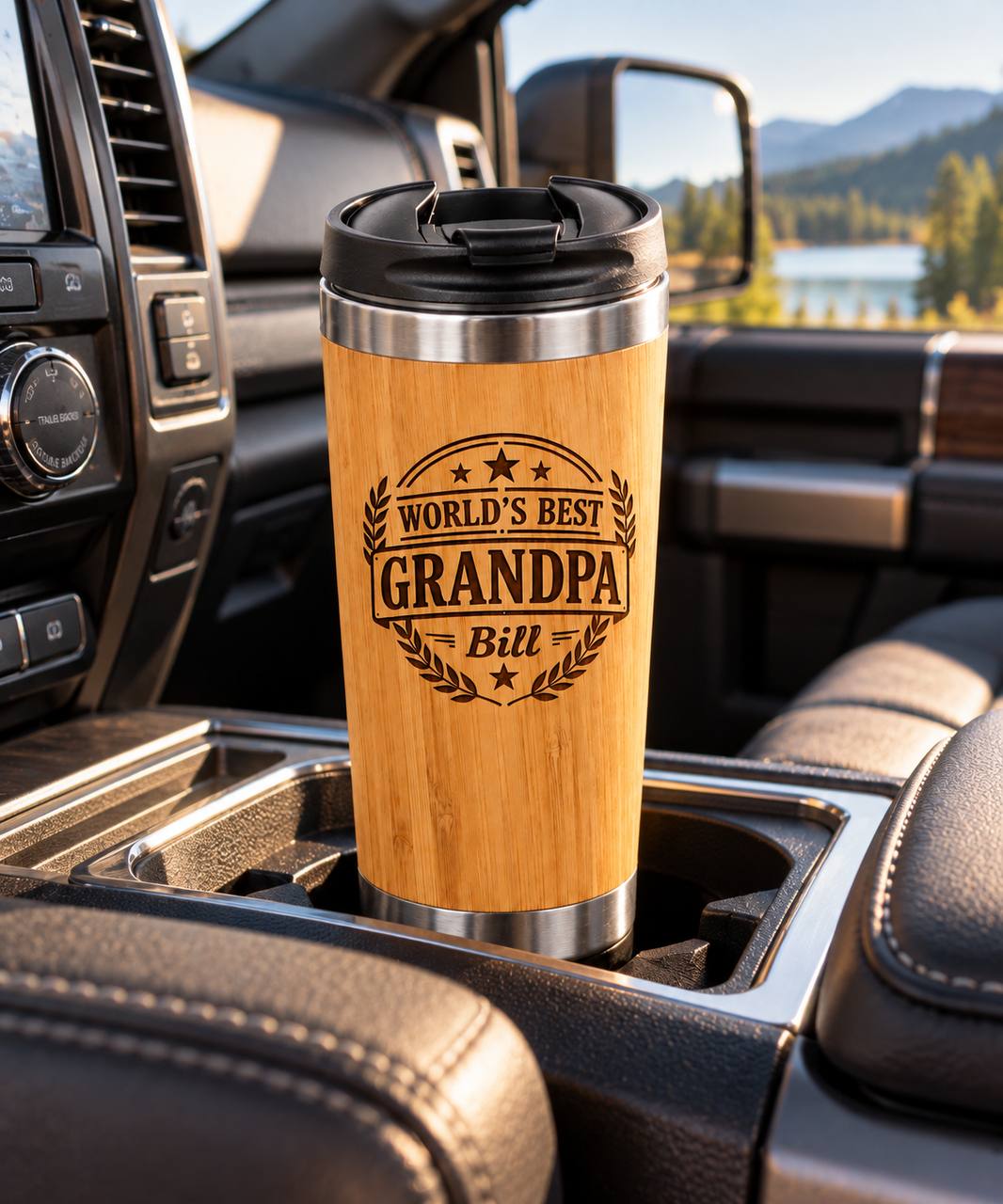 Personalized Gift Set for Grandpa – Custom Engraved Tumbler & Pocket Knife